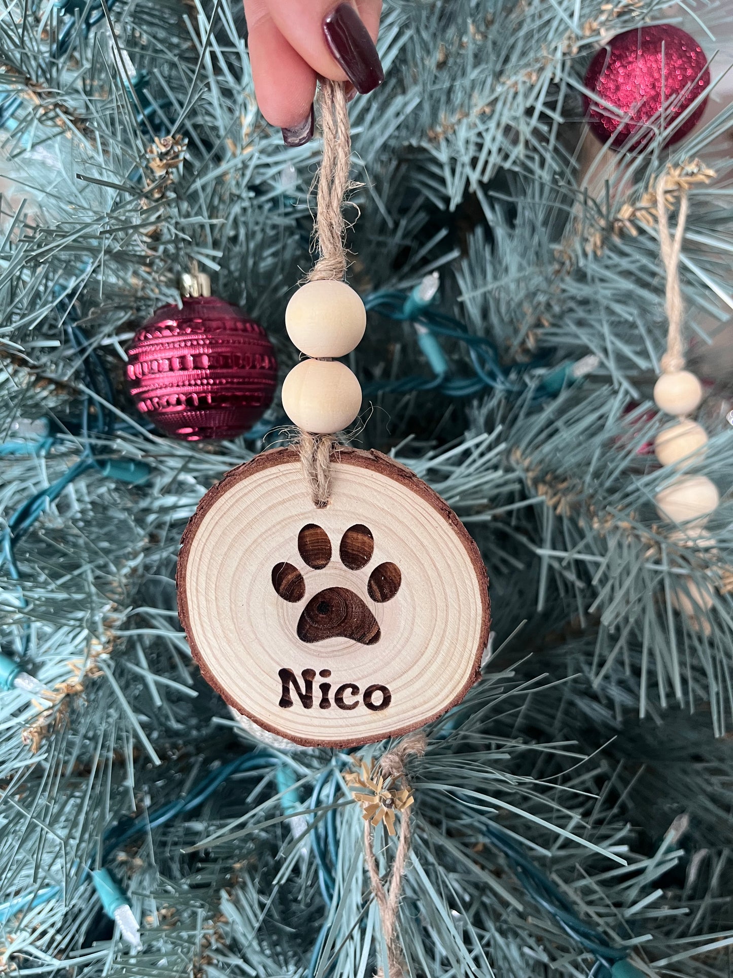 Custom Pet paw ornament