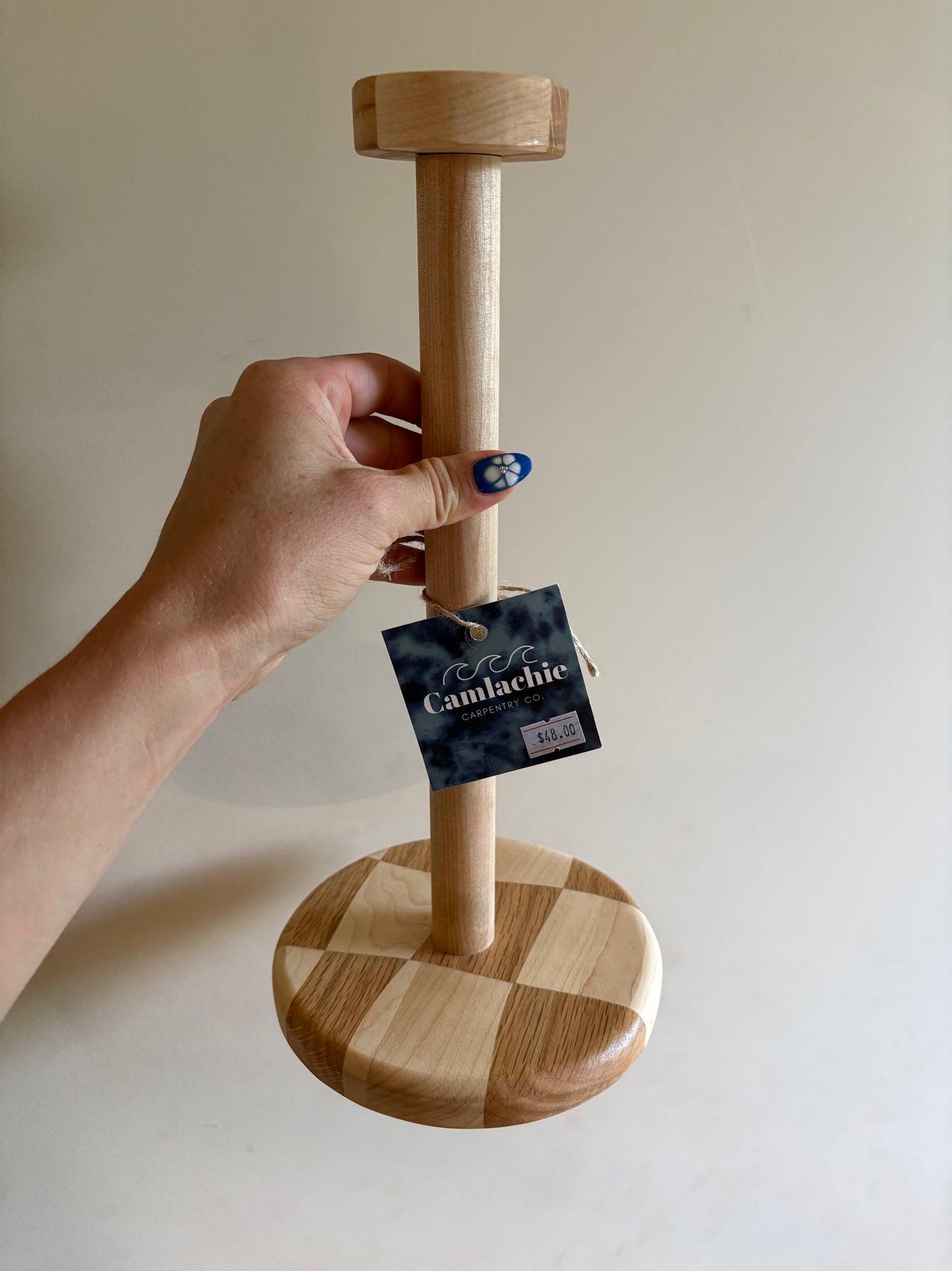 End grain paper towel holders
