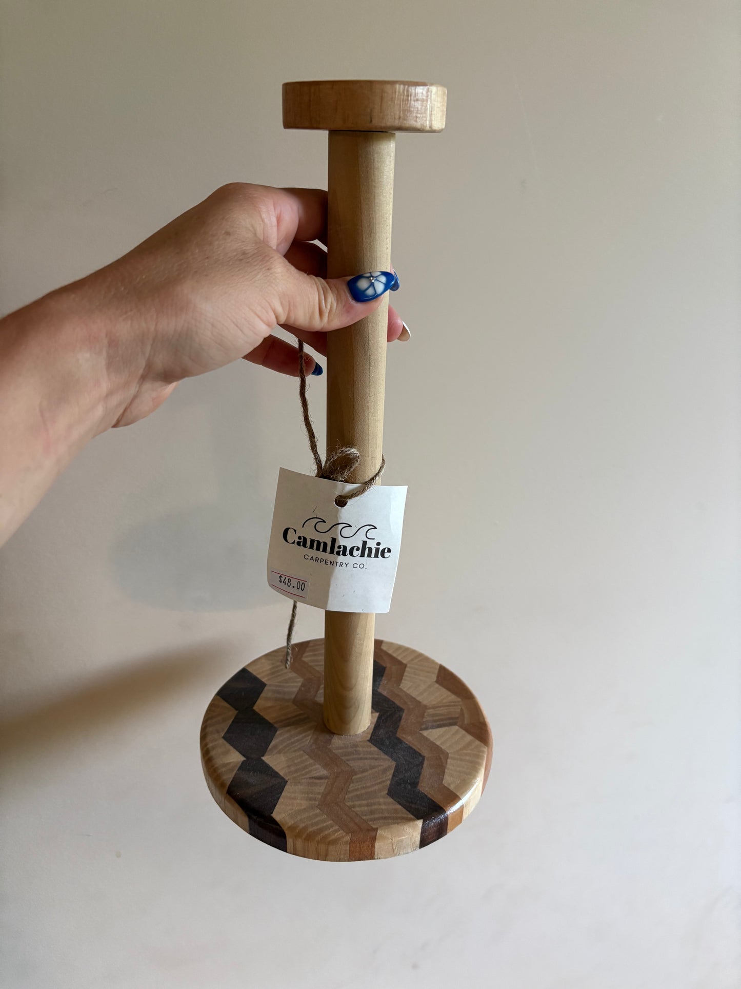 End grain paper towel holders