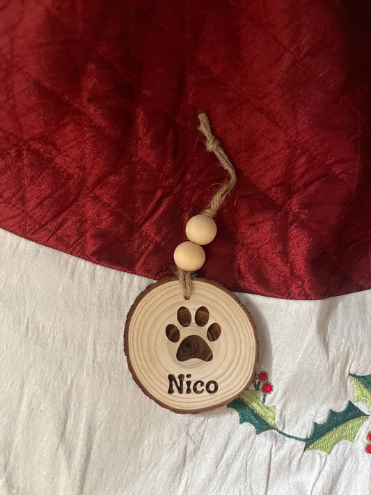 Custom Pet paw ornament