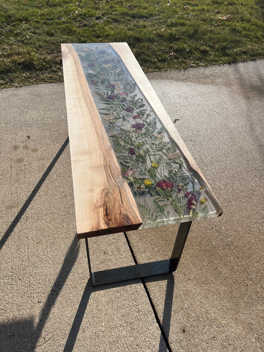 Wildflower floral bench