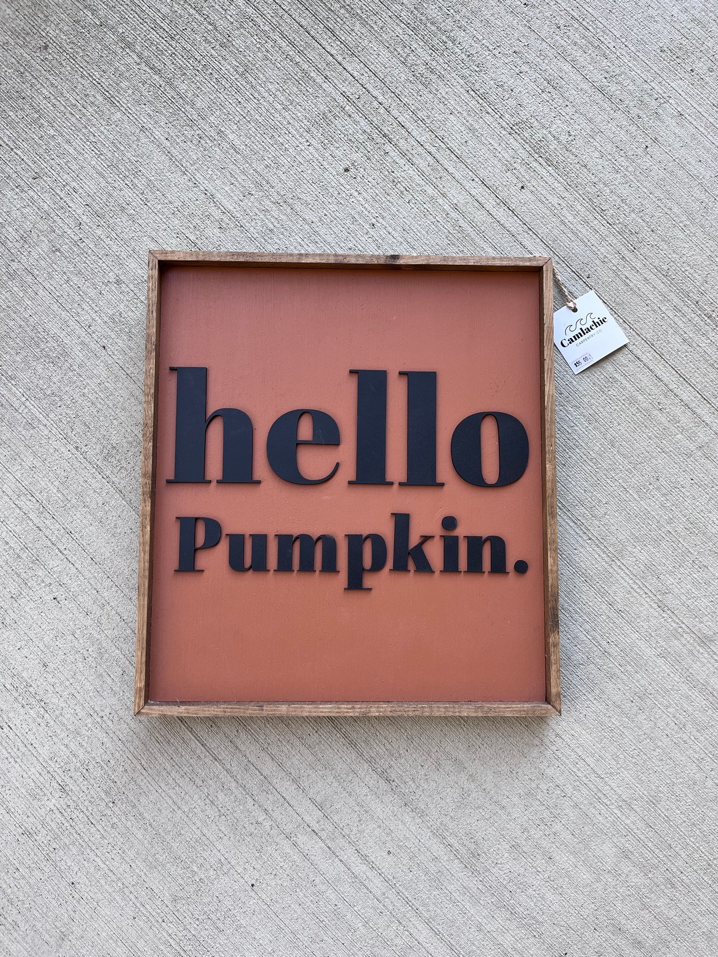 Hello pumpkin sign