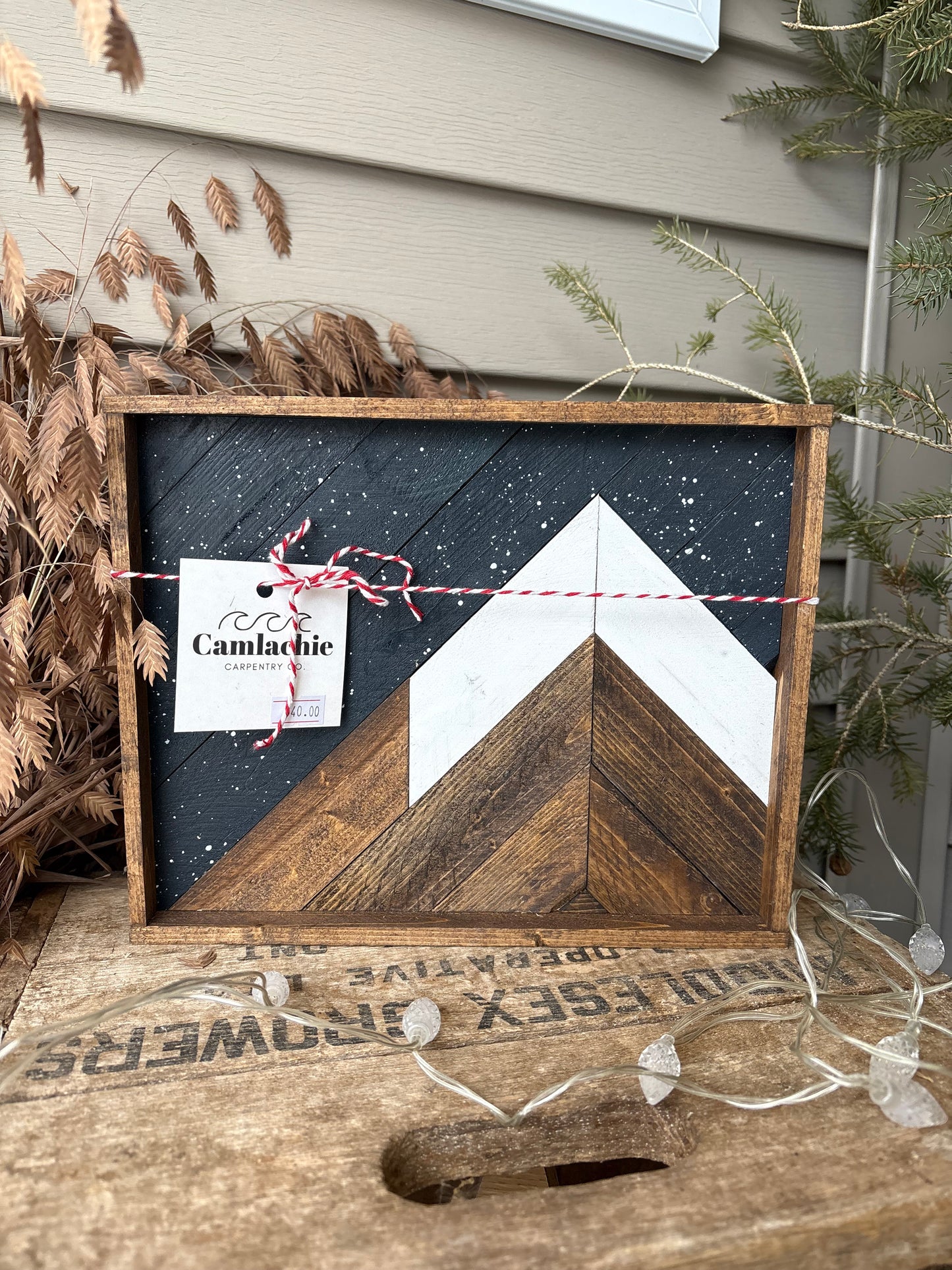 Santa reindeer mini mountian mosaic