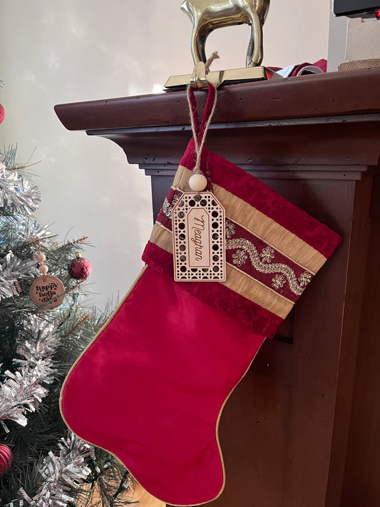 Rattan Custom stocking/ gift tags