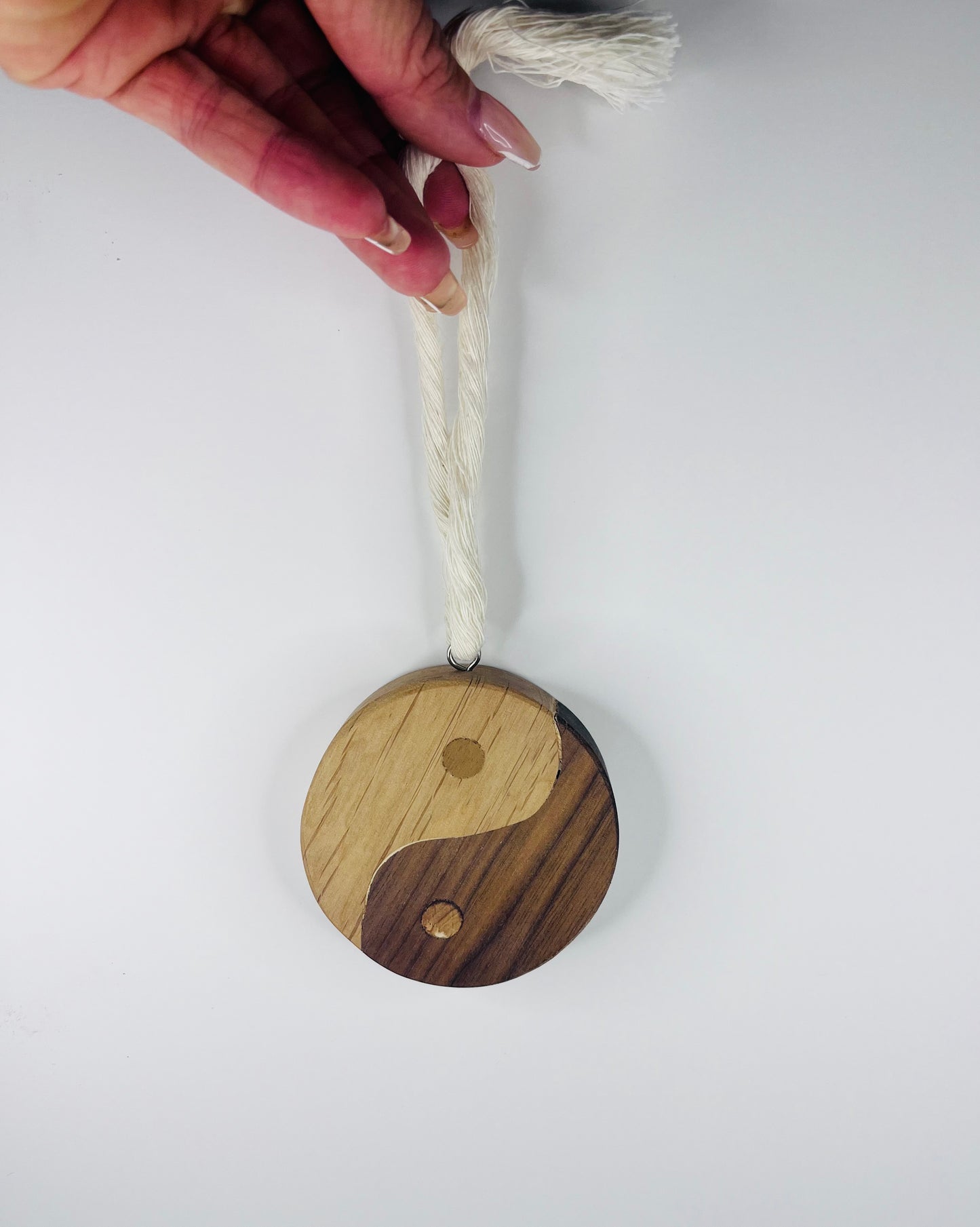 Hardwood yin Yang ornament