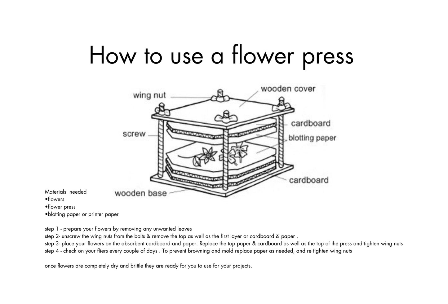 Oak flower press