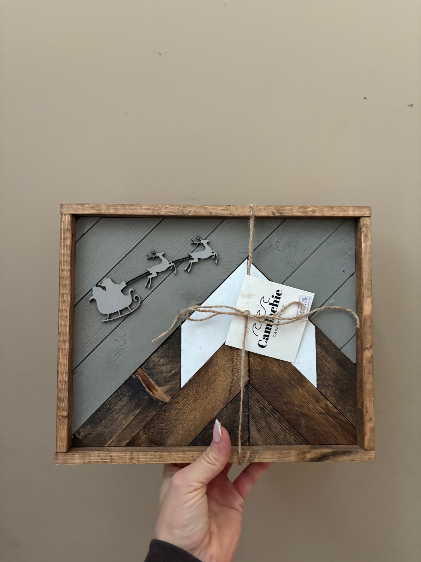 Santa reindeer mini mountian mosaic