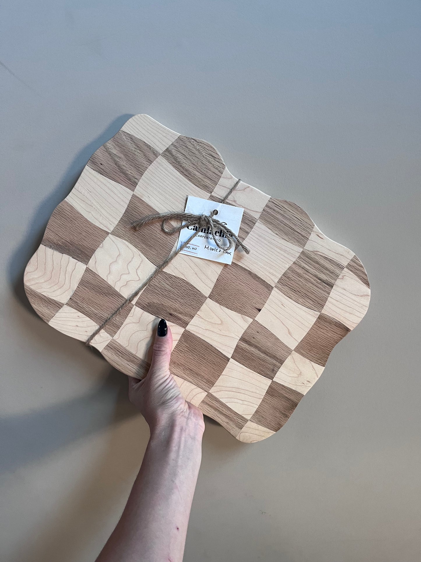 Retro wavy checker cutting board