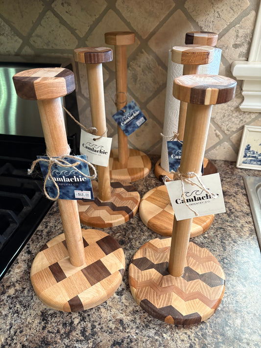End grain paper towel holders