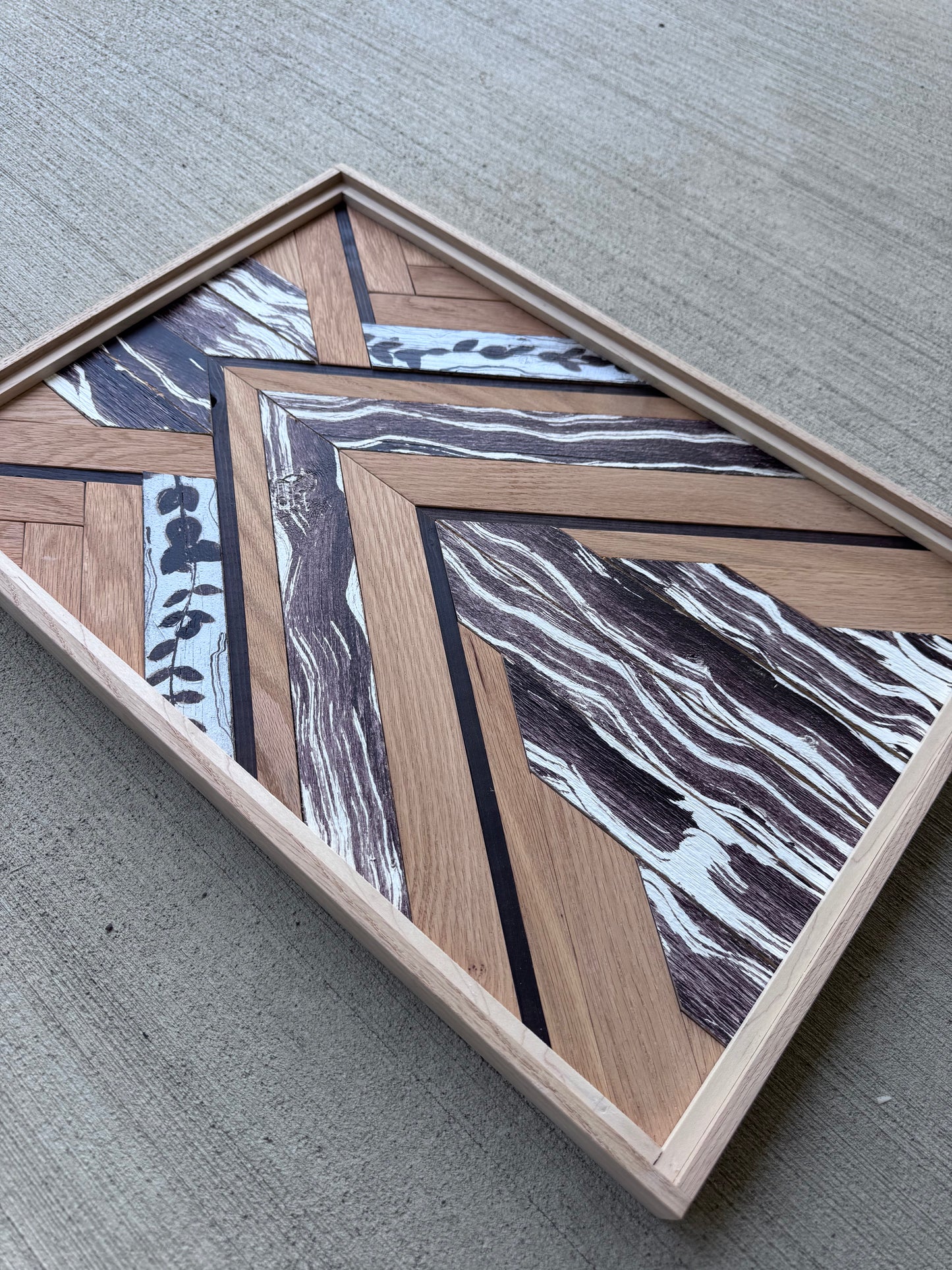 Abstract red oak mosaic