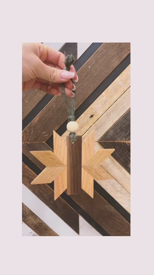 Hardwood Geometric diffuser ornament